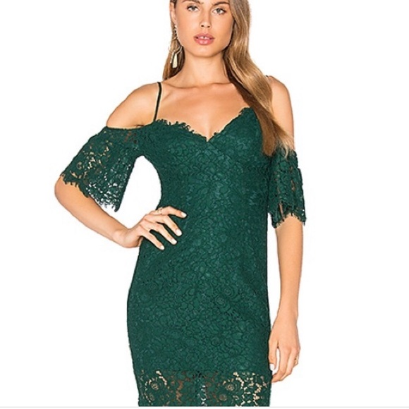 Bardot Lace Dress with Cold Shoulder - Picture 2 of 8